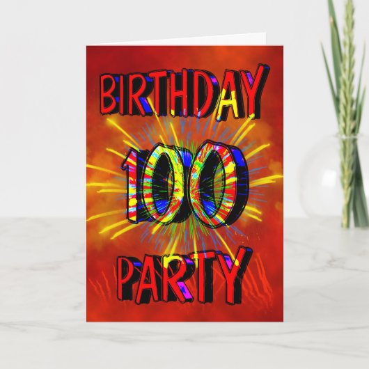 100e uitnodiging van de Birthday Party (Voorkant)