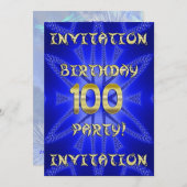 100e uitnodiging van de partij van Birthday (Voorkant / Achterkant)