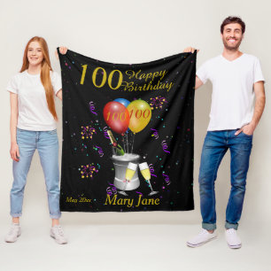 100e verjaardag Black Gold van de feestdag Fleece Deken