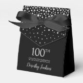 100e verjaardag Black Sparkly Dank u Bedankdoosjes (Voorkant Zijde)