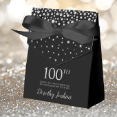 100e verjaardag Black Sparkly Dank u Bedankdoosjes