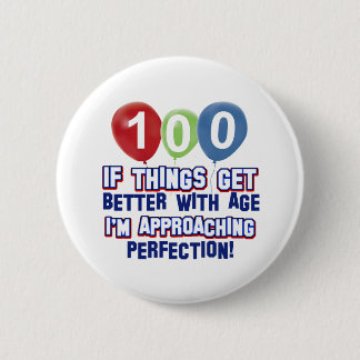 100e verjaardag design ronde button 5,7 cm