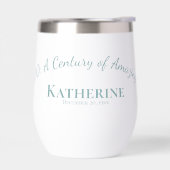 100e verjaardag Eeuw Blauwgroen geschenk (Links)