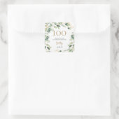 100e verjaardag Eucalyptus Hartelijk dank Vierkante Sticker (Tas)