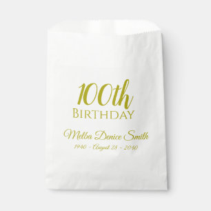100e verjaardag Favor Bags gepersonaliseerd Bedankzakje