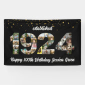 100e verjaardag fotocollage opgericht 1924 spandoek (Horizontaal)