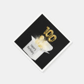 100e verjaardag goudballonnen in witte doos servet (Hoek)