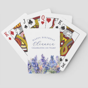 100e Verjaardag Juli Geboorte Bloem Gift Custom Pokerkaarten