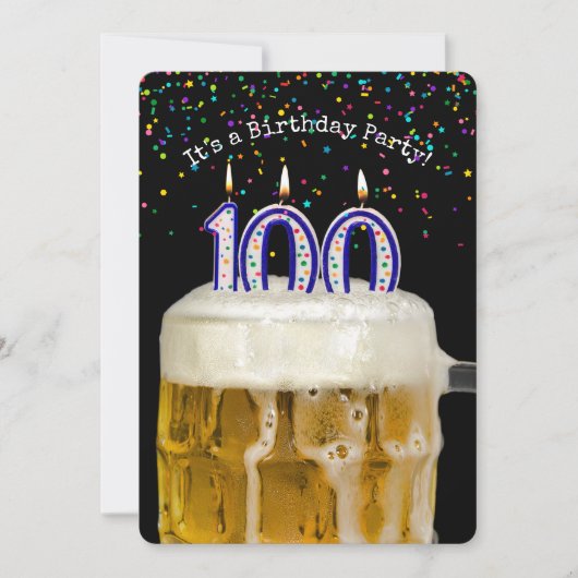 100e verjaardag kaars feestuitnodiging kaart (Voorkant)
