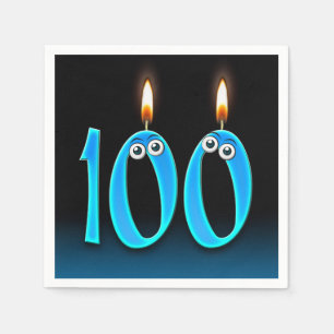 100e verjaardag kaarsen met oogbollen servet