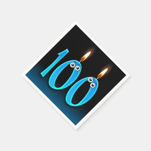 100e verjaardag kaarsen met oogbollen servet (Hoek)