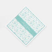 100e Verjaardag Koel Getal Patroon Blauwgroen/Wit Servet (Hoek)