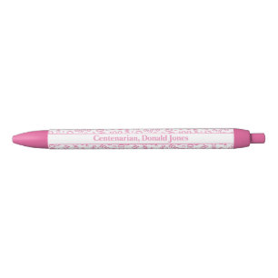 100e verjaardag Leeftijd Nummer Patroon Roze/Wit Zwarte Inkt Pen