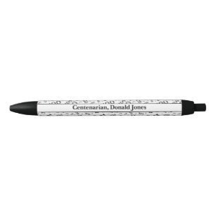100e verjaardag Leeftijd Nummer Patroon Zwart/Wit Zwarte Inkt Pen