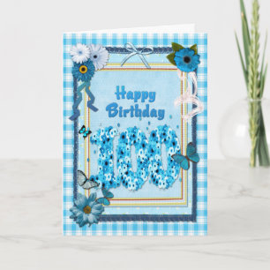 100e verjaardag met een scrapbook-effect kaart