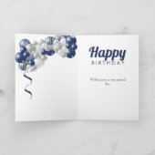 100e verjaardag Navy Ballonnen Kaart (Binnen)