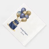 100e verjaardag Navy Blue Balloon Cake Servet (Hoek)