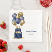 100e verjaardag Navy Blue Balloon Cake Servet (Insitu)