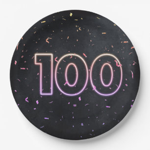 100e verjaardag Neon Sign On Black Paper Bord