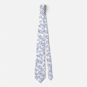 100e verjaardag Random Number Pattern Blue Stropdas (Voorkant)