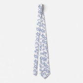 100e verjaardag Random Number Pattern Blue Stropdas (Achterkant)
