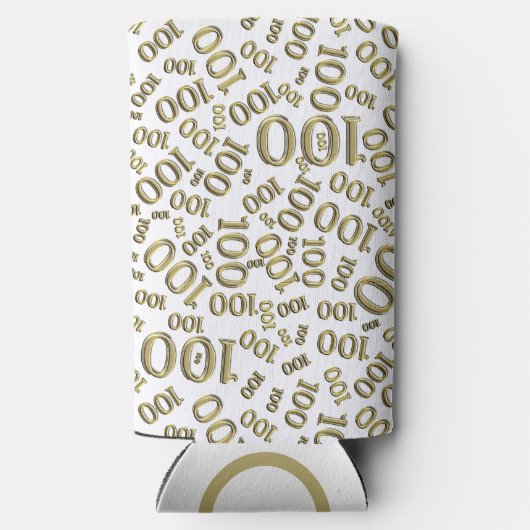 100e verjaardag Random Number Pattern Gold (Achterkant)