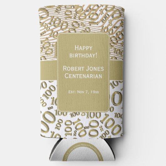 100e verjaardag Random Number Pattern Gold (Voorkant)