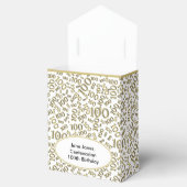 100e verjaardag Random Number Pattern Gold/White Bedankdoosjes (Geopend)