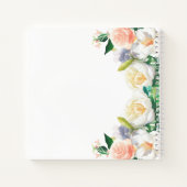 100e verjaardag rode floralen witte perzik Guest B Notitieboek (Achterkant)