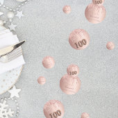 100e verjaardag roos goud glitter roze monogram confetti