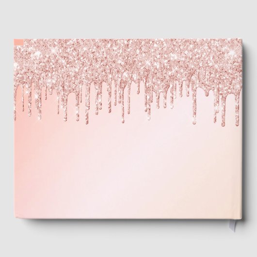 100e verjaardag roos gouden geometrische glitterdr gastenboek (Achterkant)