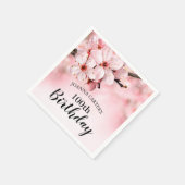 100e verjaardag | Roze bloemen Servet (Hoek)