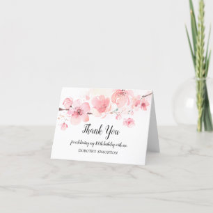 100e verjaardag Roze Floral Cherry Blossom Bedankkaart