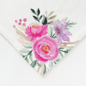 100e verjaardag roze floral fleece deken (Hoek)