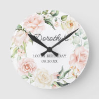 100e verjaardag Roze Rose Floral Eucalyptus Wreath