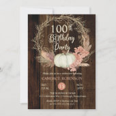 100e verjaardag - Rustic Pumpkin Pampas Wreath Kaart (Voorkant)