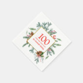 100e verjaardag Rustic Winter Greenery Servet (Hoek)