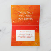 100e verjaardag - Sterrennummers - 100 jaar rood/O Kaart (Binnen)