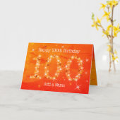 100e verjaardag - Sterrennummers - 100 jaar rood/O Kaart (Gele Bloem)