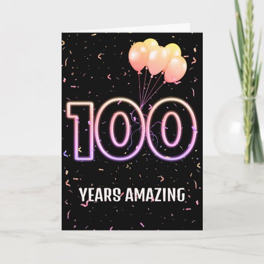 100e verjaardag van de luchtballonnen en Confetti Kaart (Voorkant)