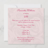 100e verjaardag van roze rozen kaart (Achterkant)