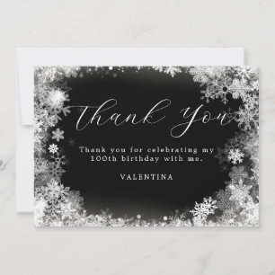 100e verjaardag Winter Wonderland Sneeuwvlok Bedankkaart