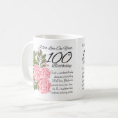 100e verjaardag Witte 11 oz Klassieke witte Mok (Voorkant links)