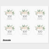 100e verjaardag Witte Rose Eucalyptus Ronde Sticker (Vel)