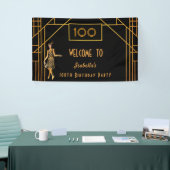 100e verjaardag zwart goud kunstdeco uit 1920 spandoek (Beurs)