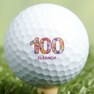 100e verjaardagscadeau bloem nummer, 100 jaar spor golfballen