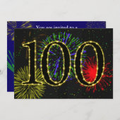 100e verjaardagsfeest uitnodigen kaart (Voorkant / Achterkant)