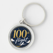 100e vlucht gouden vliegtuig reis souvenir