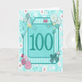 100ème anniversaire carte avec fleurs (Devant)