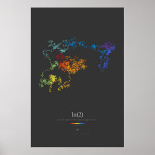 100k cijfers van de natuurlijke logaritme van 2 (d poster